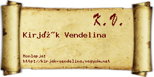 Kirják Vendelina névjegykártya